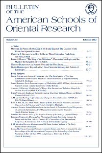 Bulletin of the American Schools of Oriental Research, Number 365 (February 2012) Bulletin of the American Schools of Oriental Research, Number 365 (February 2012)